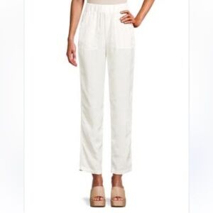 NWT Saks fifth avenue elasticized waist band white pull on pants size XL